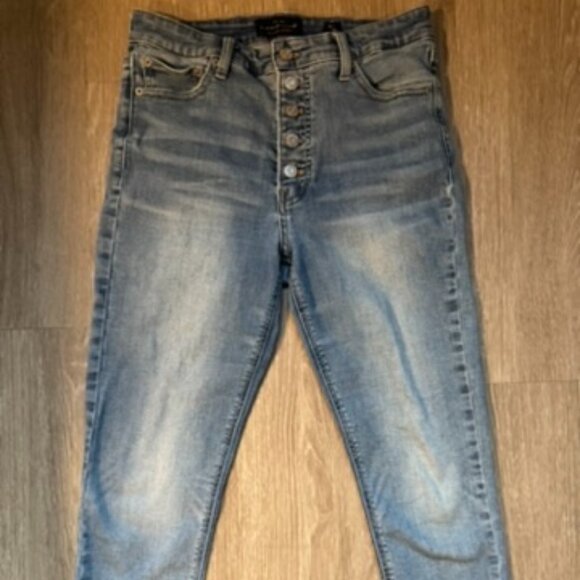 Lucky Brand Denim - Lucky Brand Womens Size 8/29 Button Fly Denim Jeans Blue Raw Hem Balloon Leg